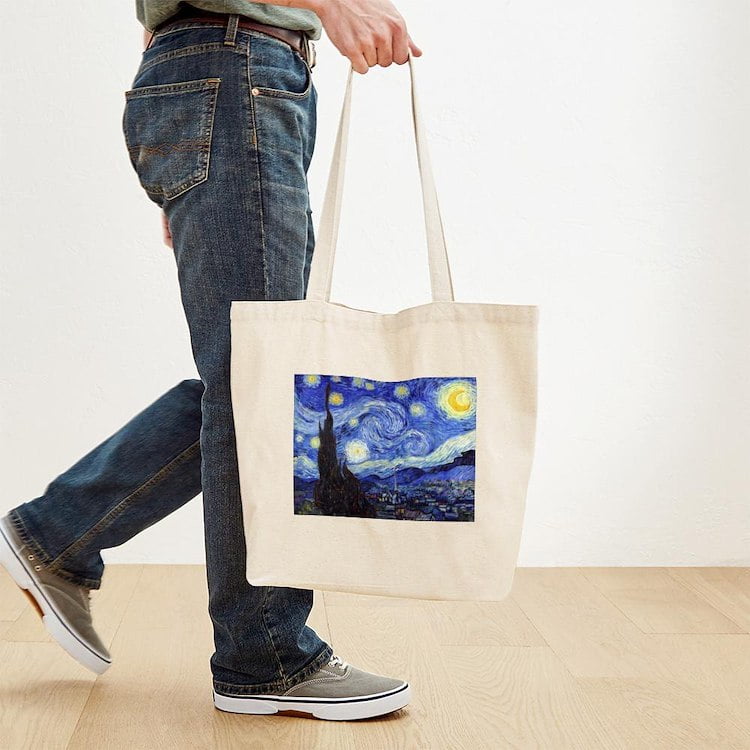CafePress - Night By Vincent Gogh Tote Bag - Natural Canvas Tote Cloth Shopping Bag - Walmart.com
