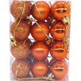 thumbnail image 2 of Mini Shatterproof Ball Ornaments, Christmas Ornament Set, Holiday Tree Decor, Festive Bauble Gift for Family Home, 2", Orange, 24 Pack, 2 of 4