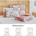 thumbnail image 6 of Joyreap 2 Pieces Floral Patchwork Quilt Set Twin, Burgundy Red n White Flowers Design, Smooth Soft Microfiber Quilt, Bedspread Bed Cover for All Season, 68x86 inches, 6 of 14