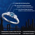 thumbnail image 2 of Gem Stone King 925 Sterling Silver Persian Blue Moissanite and White Moissanite Engagement Ring for Women | 0.96 Cttw | Round 5MM | Gemstone Birthstone | Size 5, 2 of 7