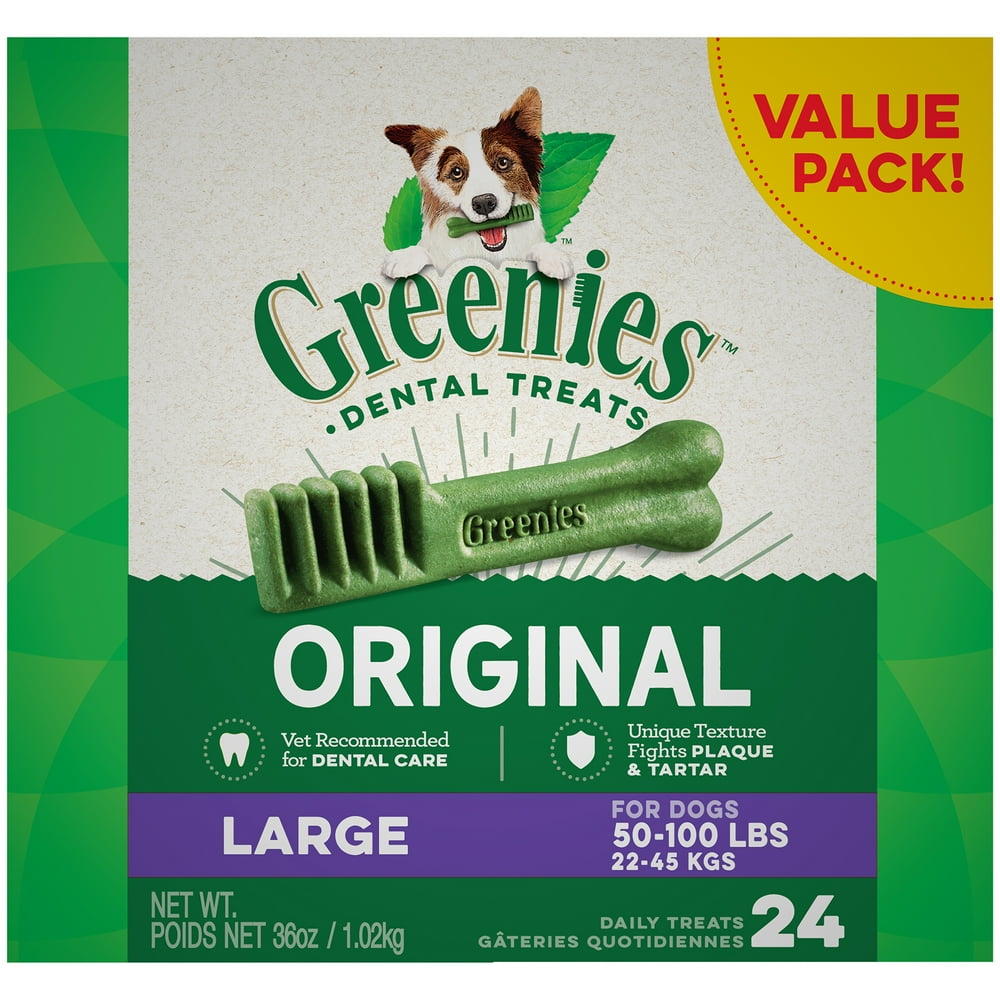 GREENIES Original Large Dental Dog Treats, 36 oz. Pack (24 Treats