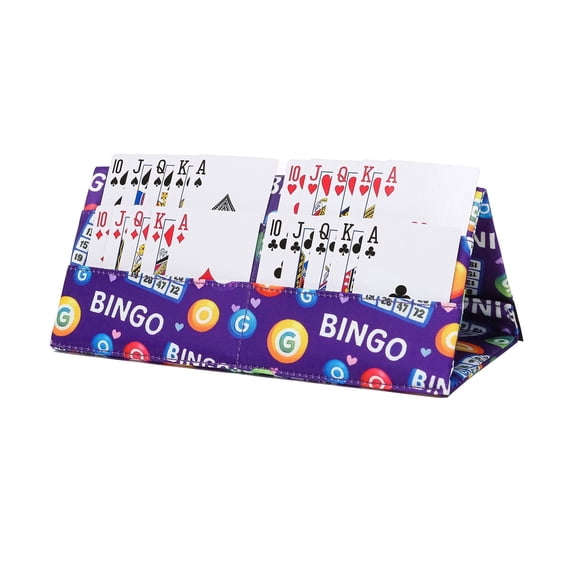 Card Holder for Canasta, Poker, Bridge & Casino Games - Bingo Pull Tabs & Gambling Tickets Organizer - Player Gifts for Adults & Seniors Purple