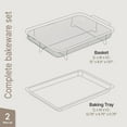 thumbnail image 7 of Air Fryer Crisping Basket & Tray Set – Oven Baking Tray with Elevated Mesh Crisping Grill, Ceramic Coating, Healthy Cooking, Extra-Large 9.5" x 13", Gray, 7 of 7