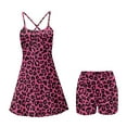 thumbnail image 5 of Yuyamidu Pink Leopard Print Womens Tennis Dress, 2 PCS Breathable Workout Dress with Shorts Fashion A-Line Athletic Dresses for Women Size XL, 5 of 7