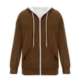 thumbnail image 4 of Womens Zip Up Hoodies Jackets Oversized Sweatshirts Fall Fashion Outfits 2025 Sweaters Winter Clothes Women's Fashionable Casual Pocket Zipper Long Sleeved Hooded Solid Color Sweatshirt, 4 of 4