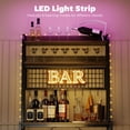 thumbnail image 4 of CoSoTower Kitchen Baker's Rack with Power Outlet and LED Light, 5-Tier Coffee Bar Station with 10 Hooks, Grey, 4 of 7