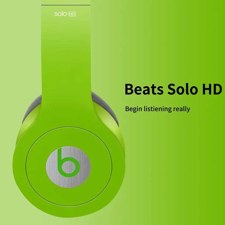 Restored Beats by Dr. Dre Solo HD On Ear Headphones with Mic Remote Control on Cable Green Refurbished Walmart