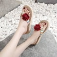 thumbnail image 7 of Anuirheih Slip on Sandals Women,Women Weave Beach Breathable Sandals Home Slipper Flowers Flip-Flops Flat Shoes(Wine), 7 of 7