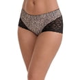 thumbnail image 4 of INSPIRE CHIC Mother's Day Women's Lace Butt-Lifting Tummy Control Mid Rise Panties Breathable Full Coverage Boyshorts S Light Brown, 4 of 5