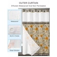 thumbnail image 4 of No Hook Shower Curtain with Snap-in Liner, Spring Daisy Waterproof Fabric Bathroom Curtains, Country Vintage Yellow White Floral Leaf Plaid Bath Curtains & Mesh Top Window 72"x78" Long, 4 of 9