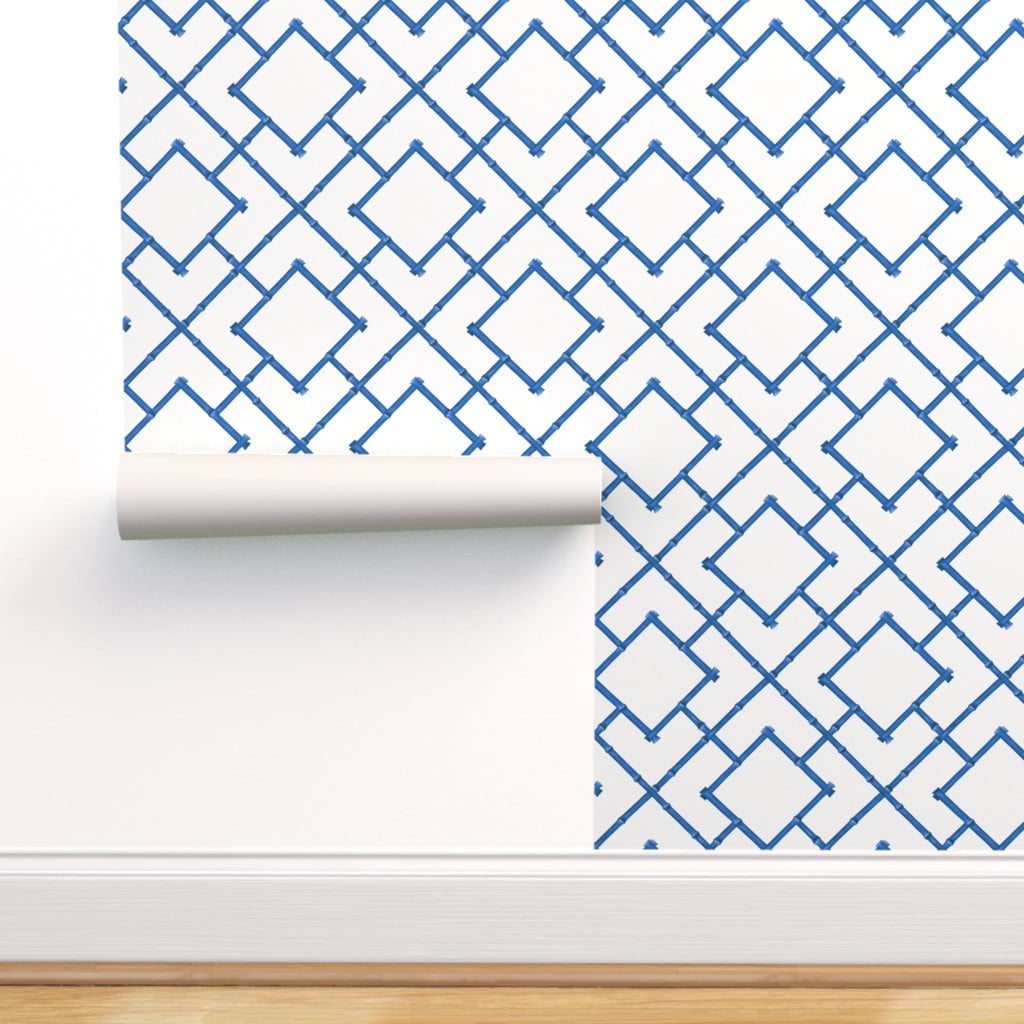Wallpaper Roll Trellis Links Lattice Geometric Spa Green Blue 24in x 27ft 