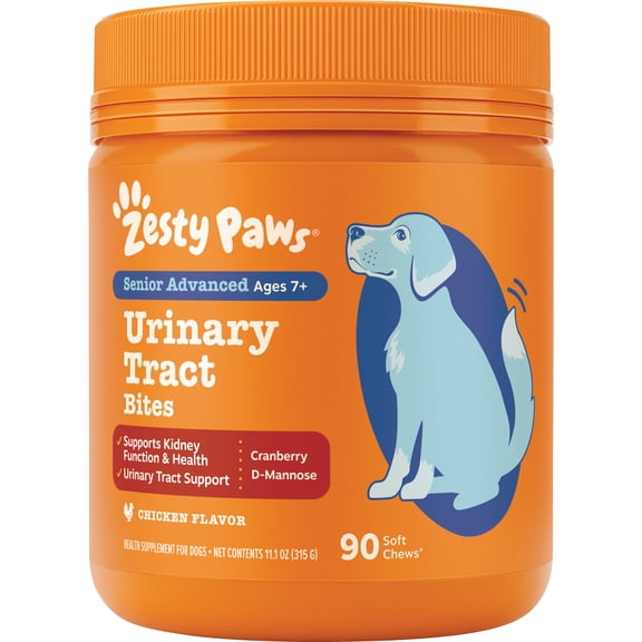 Zesty Paws Urinary Tract Bites Chicken Flavor Dog Supplement, 90 Count