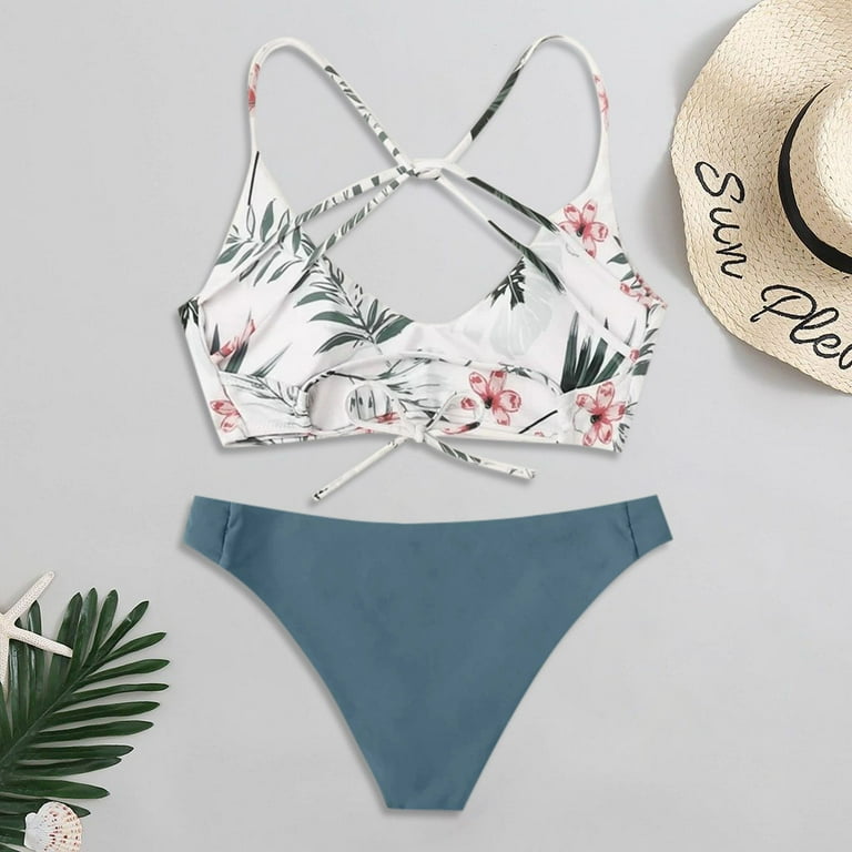 Women Floral Random Print Cute Swimsuits for Women Piece Bikini