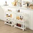 thumbnail image 6 of Topbuy 2 Pack 3-Tier Rolling Storage Carts, 20.8" x 6.8" x 27.5", 6 of 8