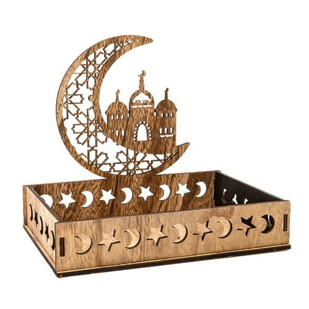 

Eid Al-Adha Hollow Moon Dining Table Wooden Tray Decoration Ornaments