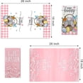 thumbnail image 2 of Hello Easter Pink Kitchen Dish Towels Set of 2, Hunny Bunny Rabbit Eggs Basket Hand Towels Drying Baking Cooking Cloth, Carrot Spring Plaid Farmhouse Home Kitchen Decor 18x26 Inch, 2 of 6