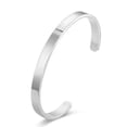 thumbnail image 3 of 6MM Elegant Rose Gold Black Silver Bracelet Women Stainless Steel Opening Bangle, 3 of 8