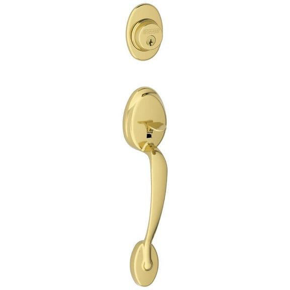 Schlage F58 PLY 505 Plymouth Exterior Handleset with Deadbolt, Bright Brass (Exterior Half Only)