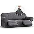 thumbnail image 3 of PAULATO BY GA.I.CO. Housse de Canapé Inclinable - Housse de Canapé Inclinable - Housse en Tissu Polyester Doux - Protection de Meubles Extensible en une Pièce - Collection Mille Righe - Gris Foncé (Housse de Canapé), 3 of 4