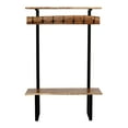 thumbnail image 3 of Alaterre Furniture Alpine 72" Hall Tree with Bench and Coat Hooks, Natural Acacia Wood with Live Edge and Metal Strap Legs, Natural Finish, 3 of 10