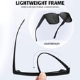 thumbnail image 3 of Women's Trendy Large Square Polarized Fit-over Sunglasses Black, 3 of 6