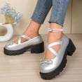 thumbnail image 7 of Bkhluea Women Cross Strap Bow Mary Jane Platform Shoes Comfortable Footwear For Office Casual Outdoor Daily Activities, 7 of 7