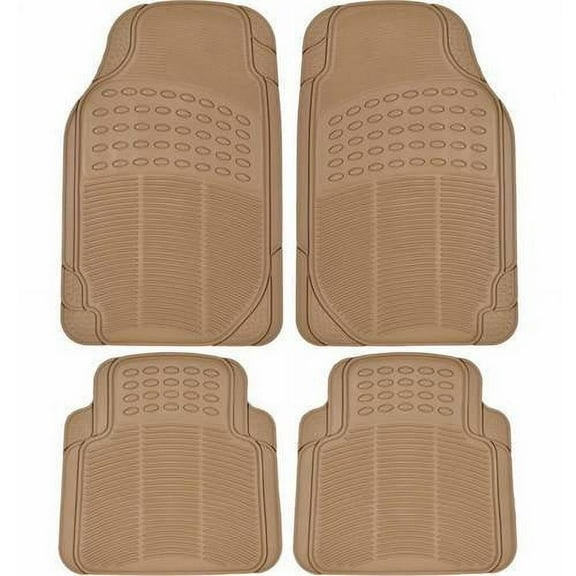 BDK Heavy-Duty 4-piece Front and Rear Rubber Car Floor Mats, All Weather Protection for Car, Truck and SUV