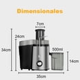 thumbnail image 2 of Extractor de Jugos, Zamus 800W M&aacute;quina de Jugo, Exprimidor Centr&iacute;fugo para Frutas y Verduras, con 2 Modos de Velocidad, Jugo R&aacute;pido, F&aacute;cil de Limpiar, Alto, 2 of 7