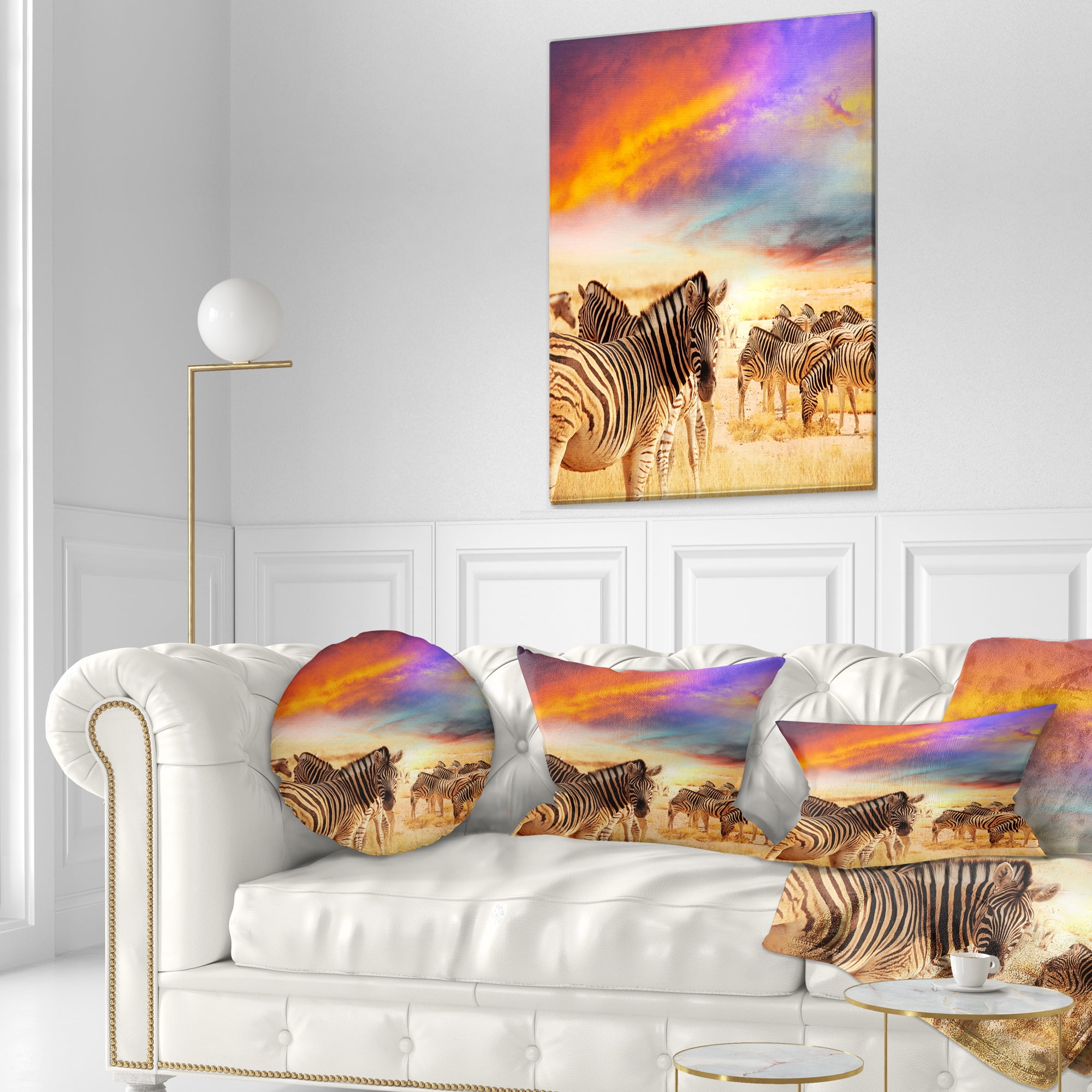 Designart 12" x 20" Brown Polyester Throw Pillow