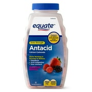 Equate Extra Strength Antacid Assorted Berries Chewable Tablets, 750 mg, 200 Count