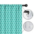thumbnail image 4 of Blackout Kids Curtains,Turquoise Geometric Quatrefoil Pattern Childrens Insulated Curtains Set Of 2,Bedroom Essentials,Toddler Room Decor 42x54in(106x137cm), 4 of 5
