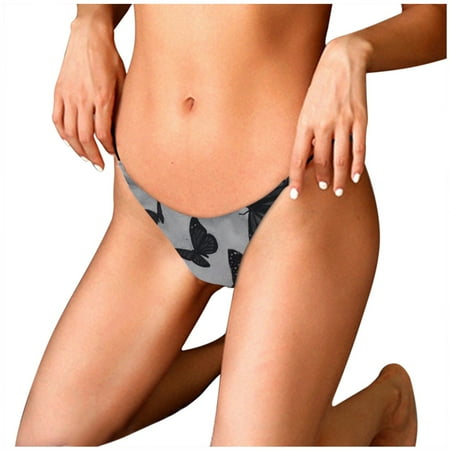 

Knosfe Women s Underwear Print Bikini Sexy Low Waist Stretch Soft Panties