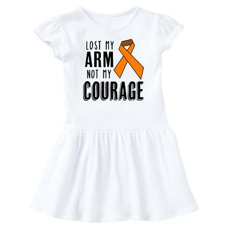 

Inktastic Lost my Arm Not my Courage Limb Loss Awareness Orange Ribbon Gift Baby Girl Dress