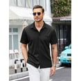 thumbnail image 5 of COOFANDY Mens Untucked Shirts Short Sleeve Button Up Shirts Wrinkle-Free Casual Stretch Dress Shirts, 5 of 9