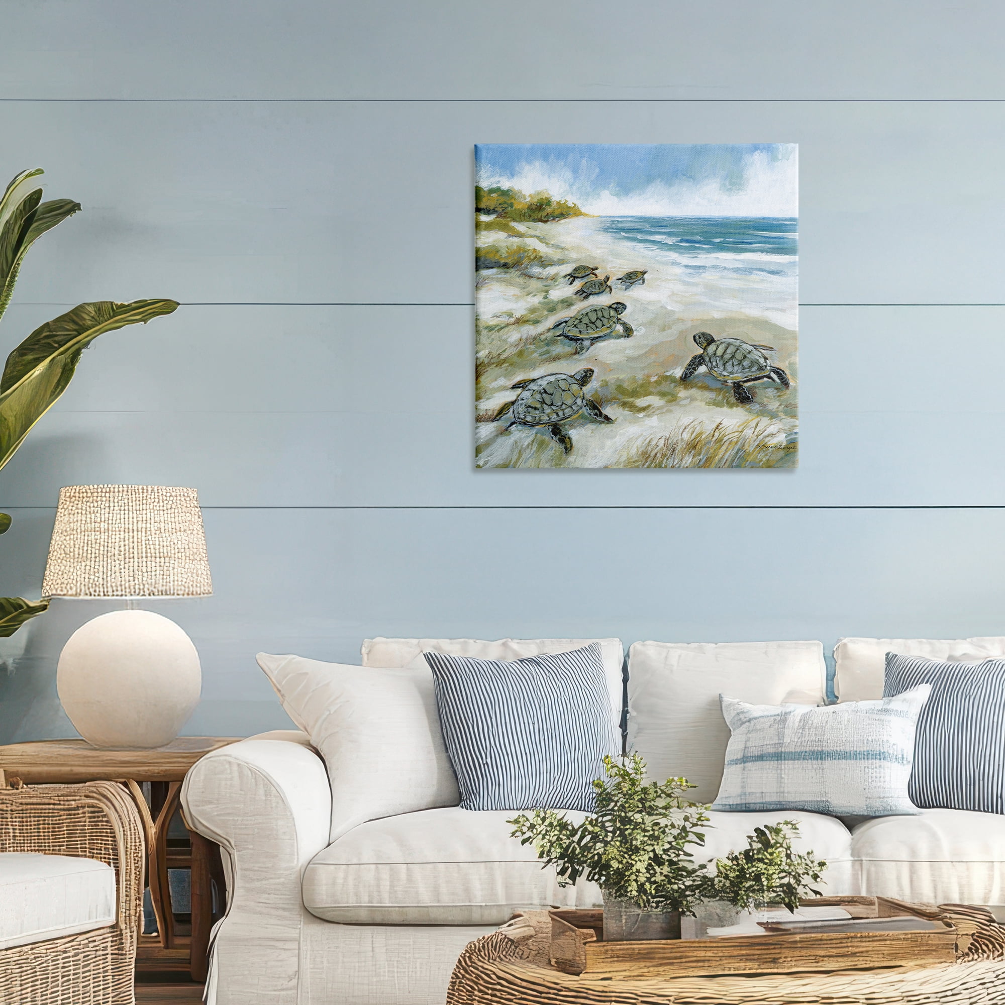 Stupell Industries Baby Sea Turtles on Beach Canvas Wall Art, design by Susan Winget