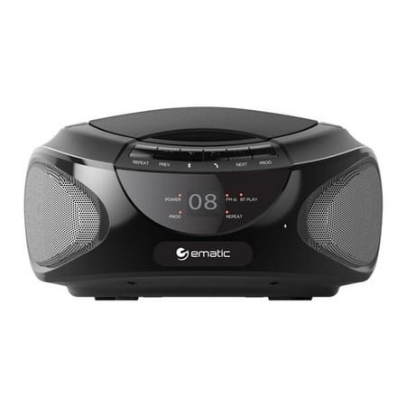Ematic CD Boombox with AM/FM Radio, Bluetooth Audio and (Best Portable Cd Player Boombox)