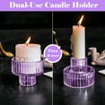 thumbnail image 4 of HIDAWN 6 Pcs Light Purple Glass Candlestick Holders Tealight Candle Holders, Votive Candle Taper Candle Holder, 4 of 9