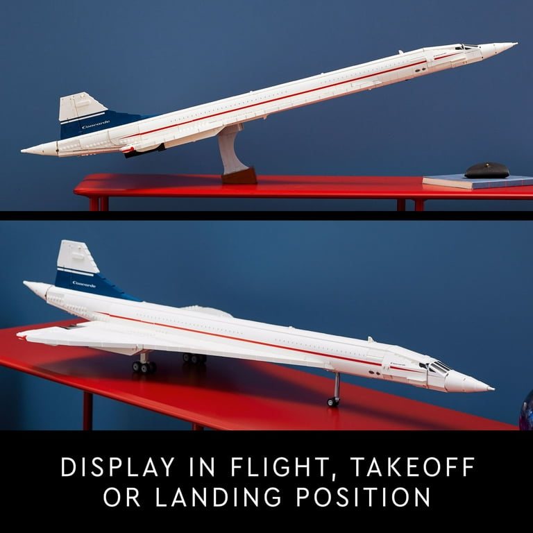 LEGO Icons Concorde Replica Model Aircraft Set Kit, Gift for