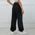 thumbnail image 4 of Fleece Sweatpants for Women Fuzzy Plush High Waisted Teddy Furry Trouser Winter Warm Cinch Joggers with Pockets, 4 of 5