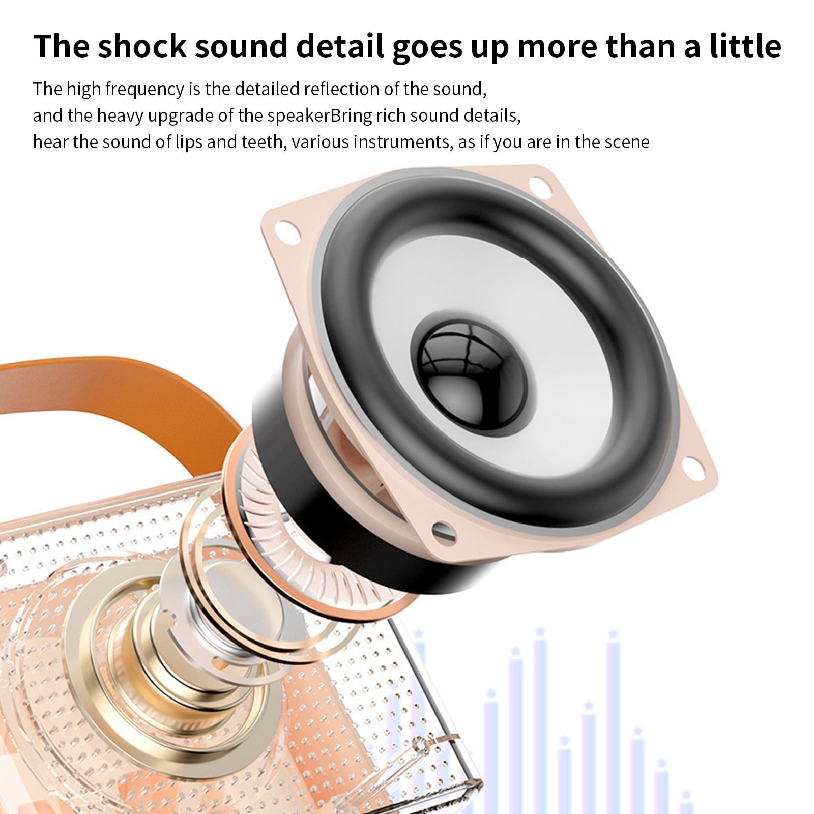 Nkmbld Bluetooth Speakers Wireless Karaoke Sound System with Microphone, Bluetooth Speaker LED Pickup Light, Multiple Light Transformations, Outdoor Speaker, Graduation Gift, White