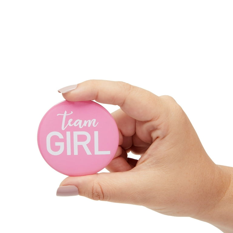 24 Pack Gender Reveal Pins for Party Supplies, Blue and Pink Team