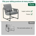 thumbnail image 4 of Hommpa Accent Chair Set of 2 Morden Arm Chair Metal Frame with Removable Storage Bag,Sling Accent Chair Linen Fabric for Living Room Bedrooms Home Theater, Modern Grey, 4 of 8