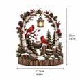 thumbnail image 3 of Snowy Birch Arch Christmas Desktop Ornament Red Cardinal Bird Statue with Lighted Lantern Pine Cone Berry Home Accent, 3 of 8