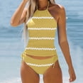 thumbnail image 2 of WEAIXIMIUNG Maillots de Bain de Maternité Grande Taille pour Femmes Maillot de Bain Tankini 2 Pcs Maillot de Bain Normal Dos Nu 2 Pcs Imprimé Réglable Couleur Imprimée Bretelles Rembourrées Maillots de Bain SexyL, 2 of 5