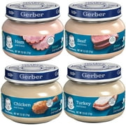 Gerber 2nd Foods Gravy Jars Variety Pack, 3 Turkey, 3 Ham, 3 Chicken, 3 Beef, 12 CT