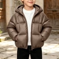 thumbnail image 2 of StSilkitty Boys Girls Puffer Jacket Solid Color Long Sleeve Full Zip up Jackets Coat with Pockets Fall Winter Warm Outerwear, 2 of 9