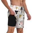 thumbnail image 3 of Picia Geometric Triangle pattern Mens Swim Trunks with Compression Liner Stretch Beach Shorts Quick Dry with Zipper Pockets No-Chafing Board Shorts-Medium, 3 of 9