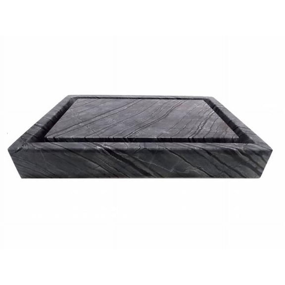 Eden Bath EB-S006WB-P Rectangular Infinity Pool Sink - Wooden Black Marble