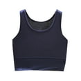 thumbnail image 2 of Jjayotai Women's Sexy Round Neck Double Lined Seamless Sleeveless Cropped Tank, Yoga Crop Basic Tops, Crop Tank Tops for Women Blue^ XXXL, 2 of 4
