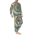 thumbnail image 2 of Uemuo Round Mandala1 Pattern 2-Piece Loungewear Set - Men’s Soft Sleepwear, Cozy Winter PJs, Comfy Sleep Set-, 2 of 7